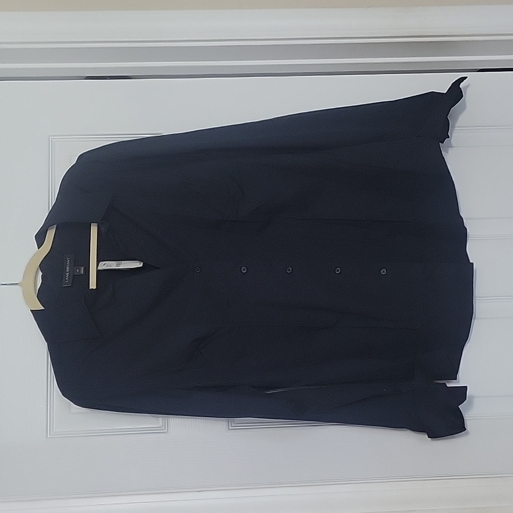 NWT Lane Bryant Black Button Down